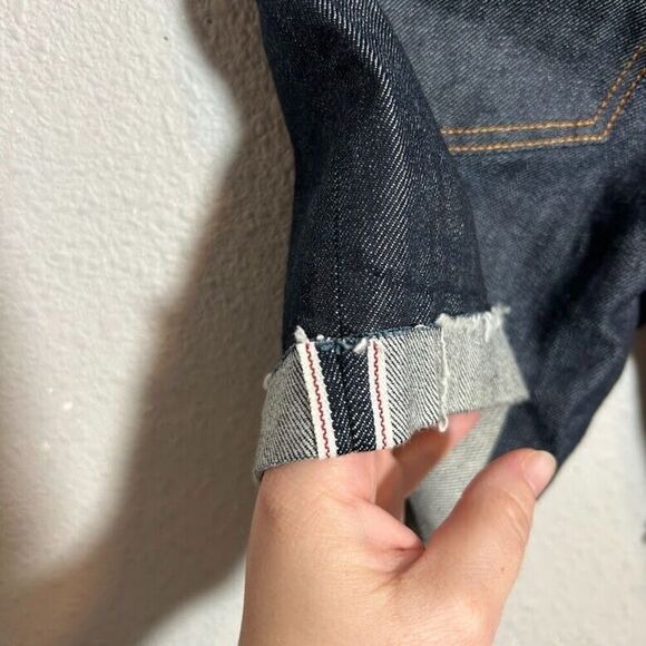 Jil Sander X Uniqlo Selvedge Denim Cut Off Shorts 24 Blue Cotton Spandex - Picture 6 of 7